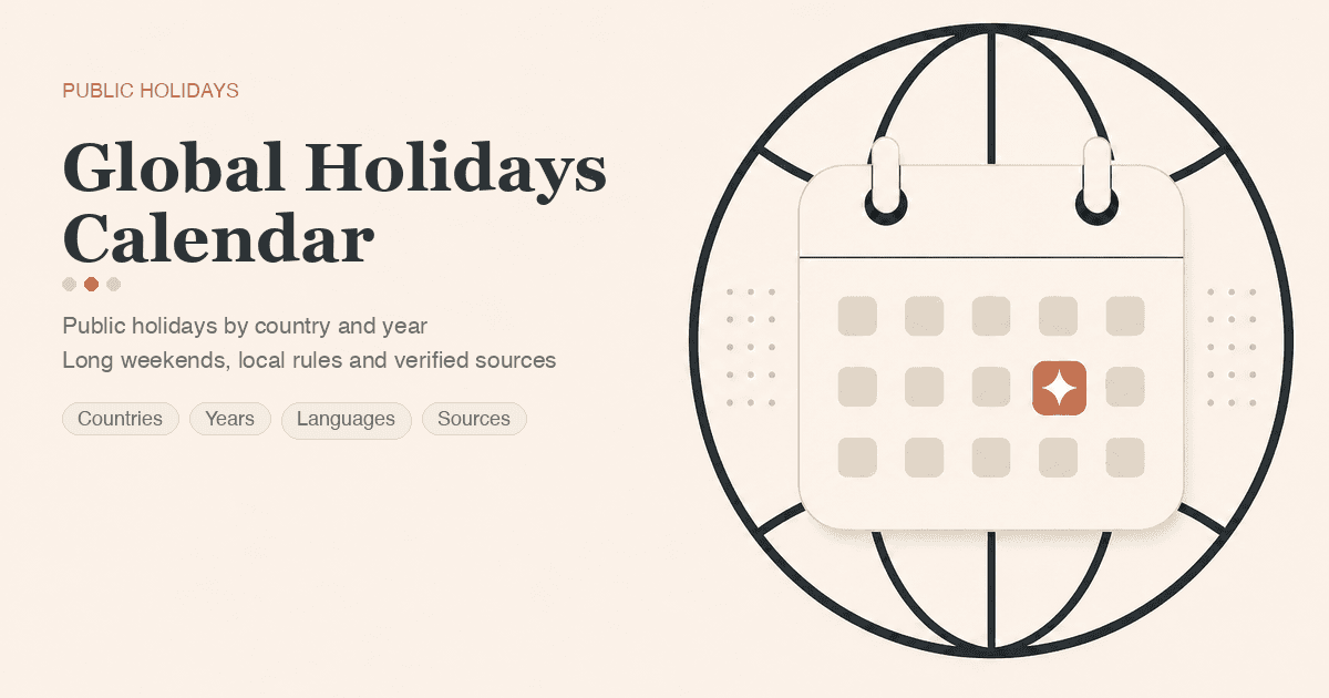 Global Holidays Calendar - Product Image