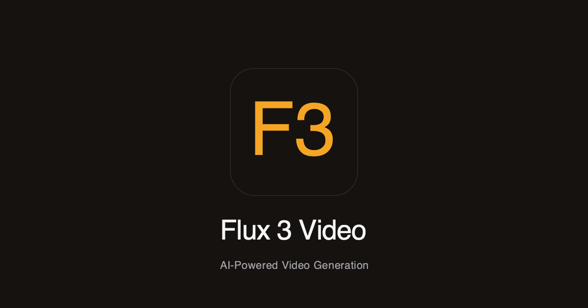 Flux 3 Video - Product Image
