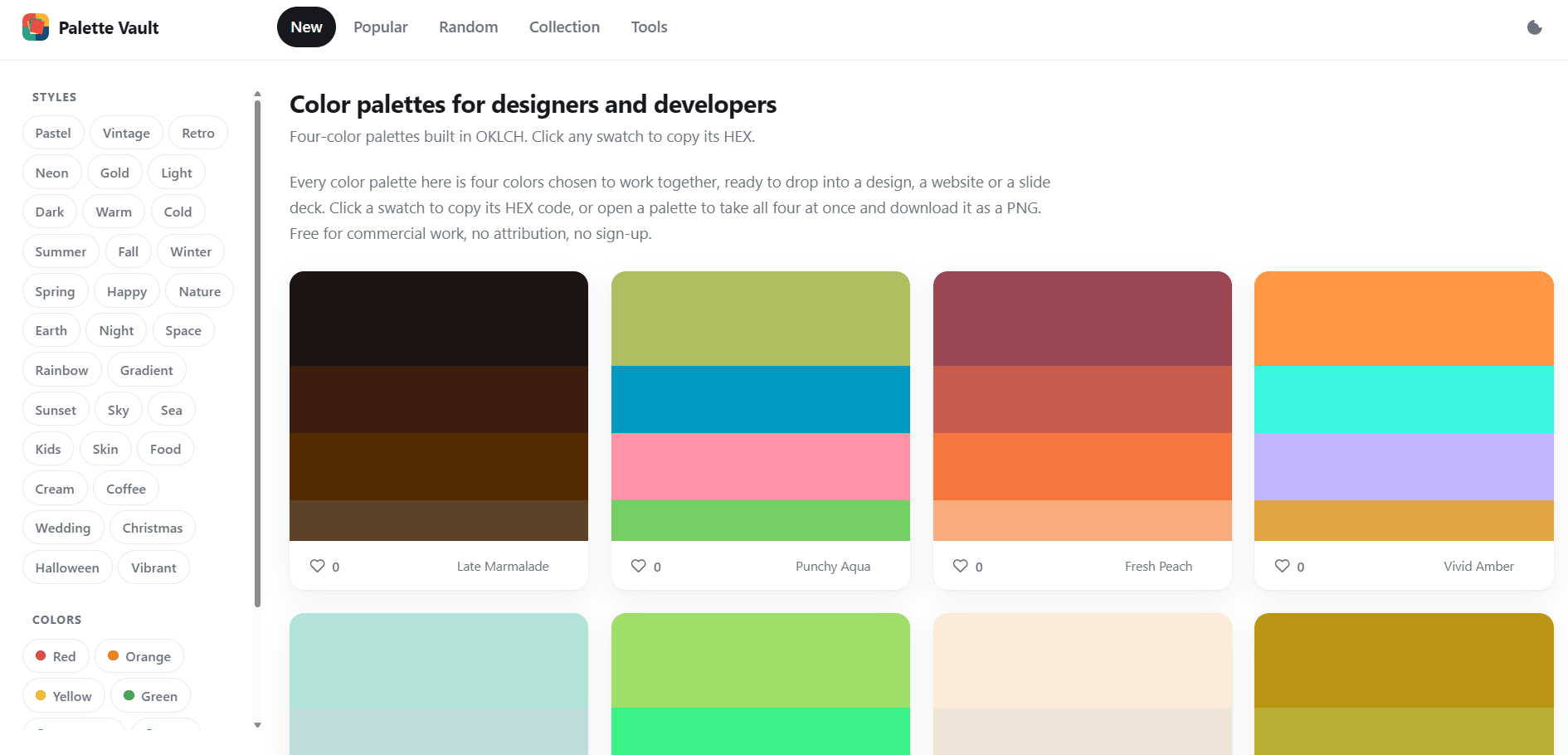 Free Palettes and Hex Codes - Product Image