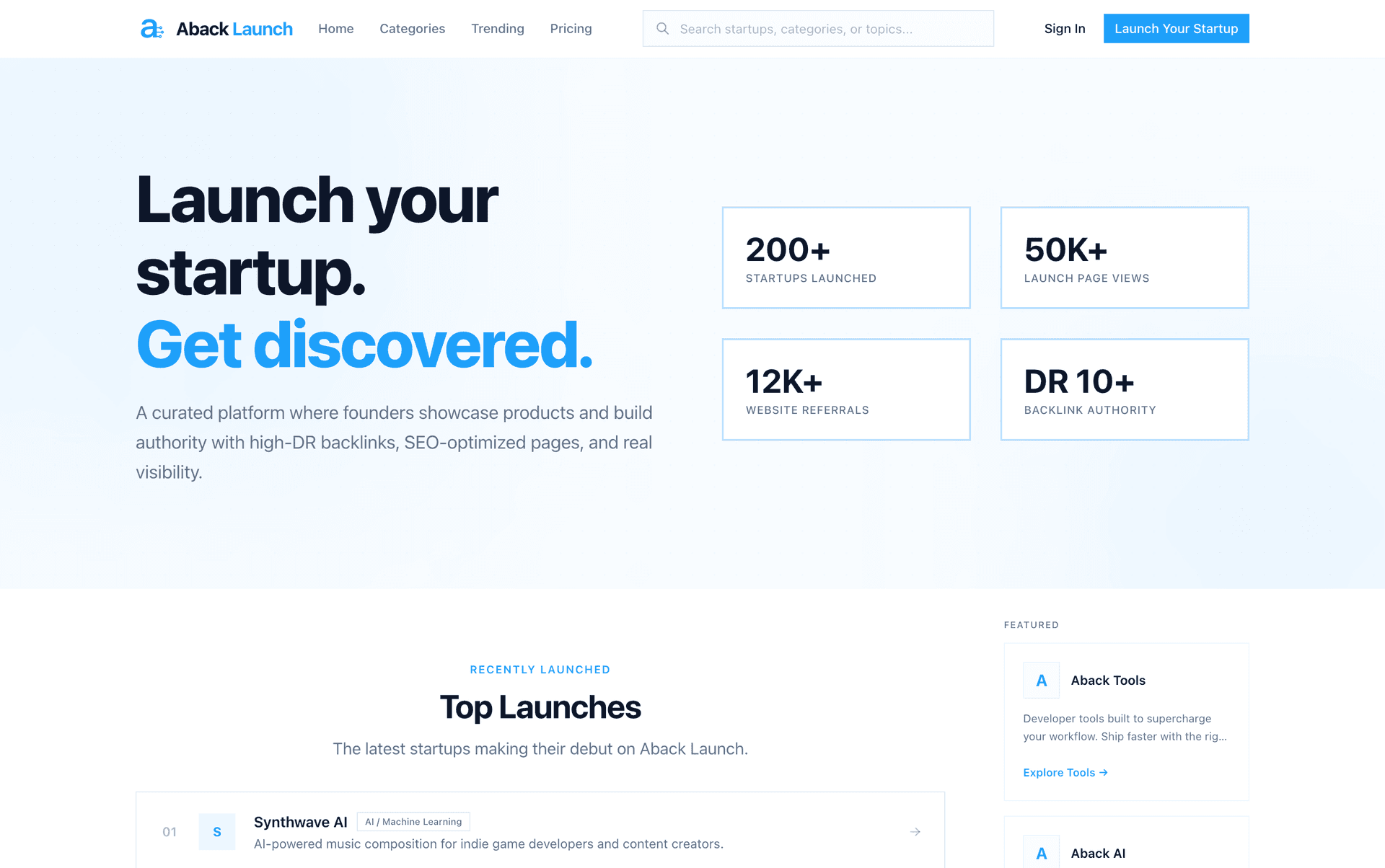 Aback Launch - Product Image