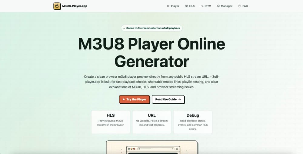 M3U8 Player Online - Product Image