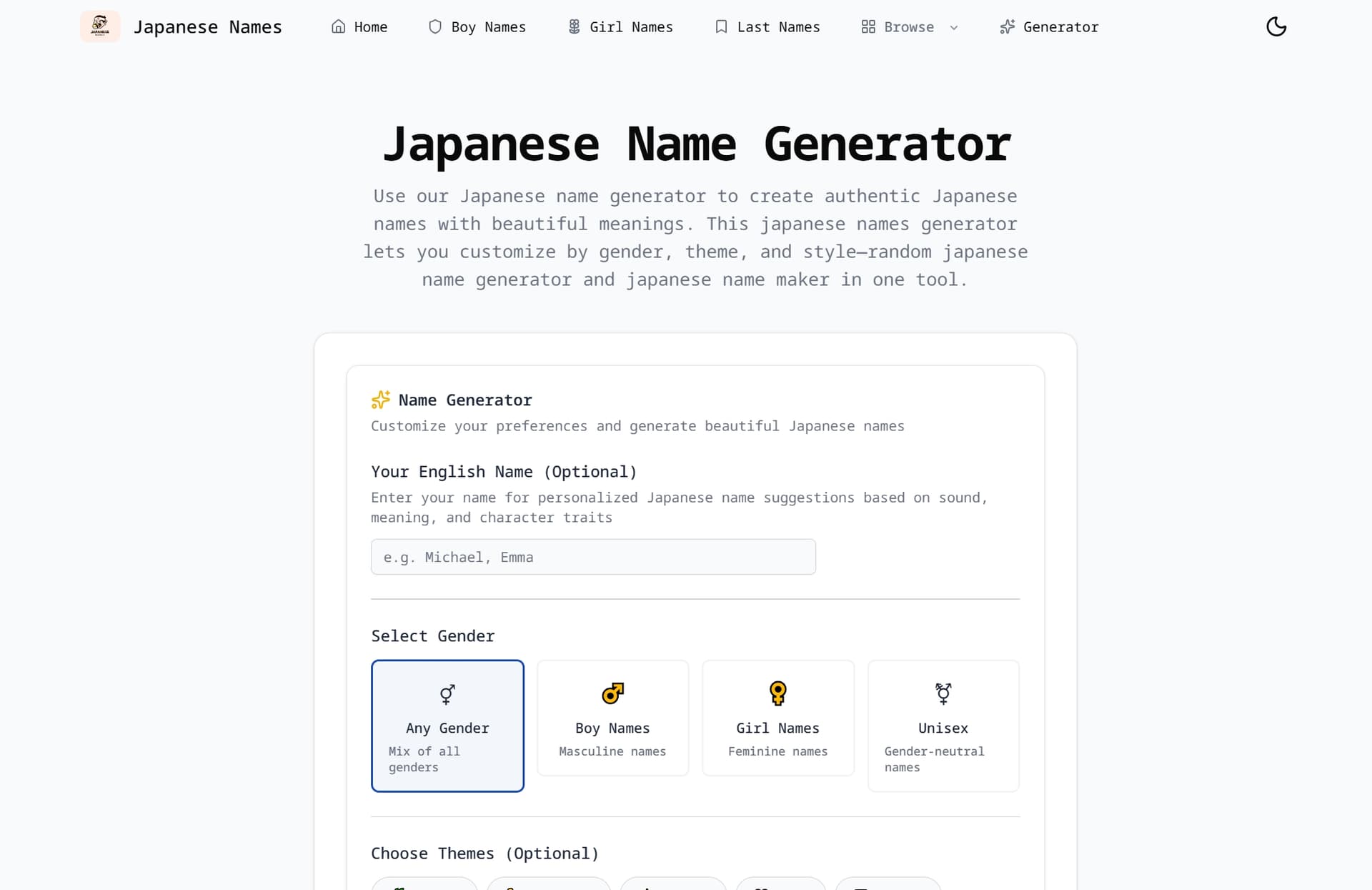 Japanese Names Generator - Product Image
