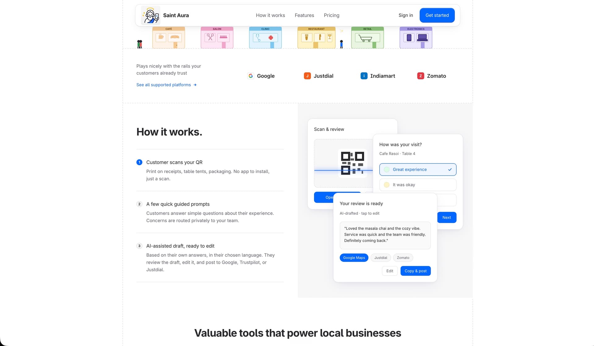 Saint Aura: AI-Powered Google Review Collection - Product Image