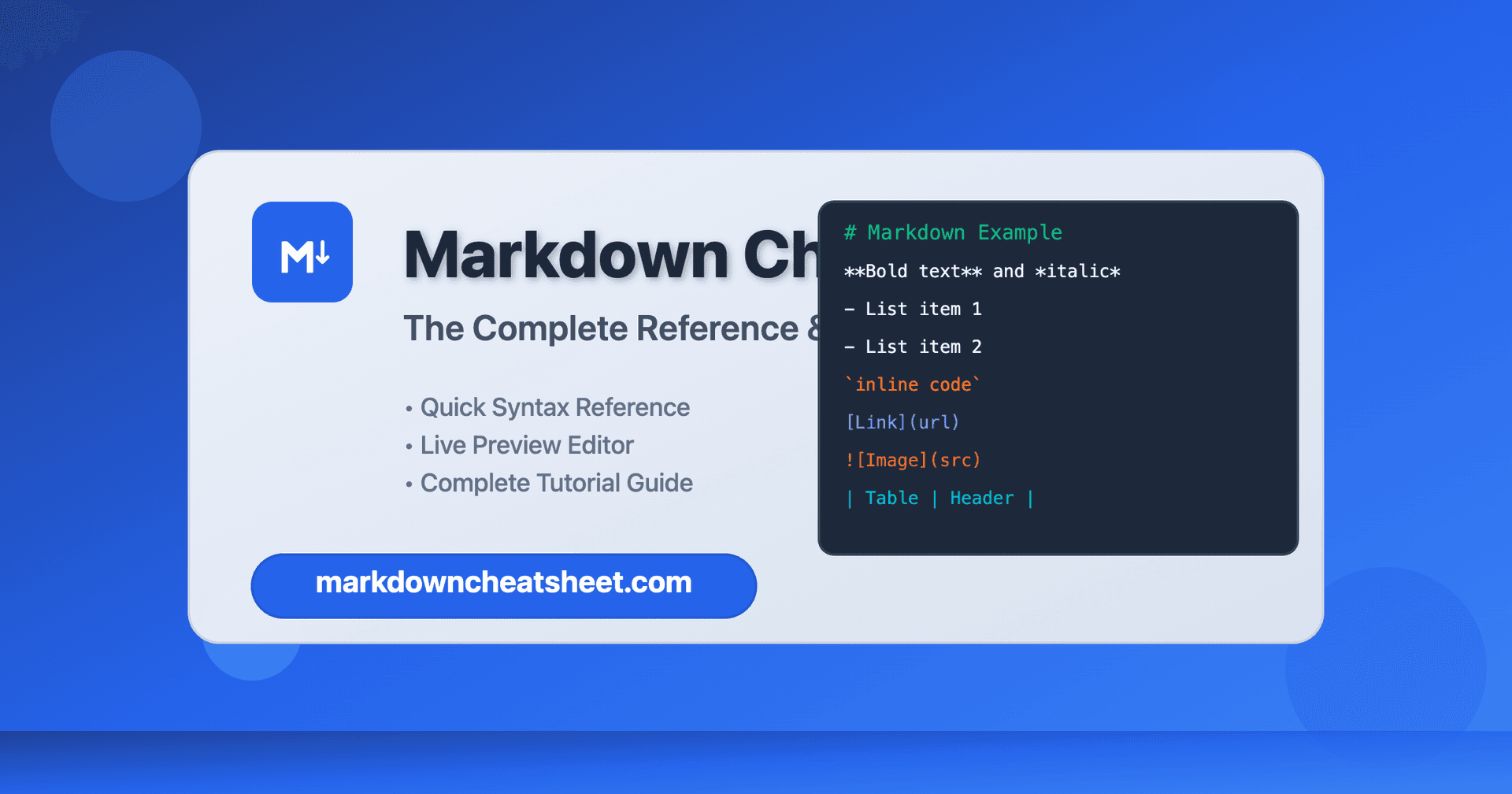 Markdown Cheat Sheet - Product Image