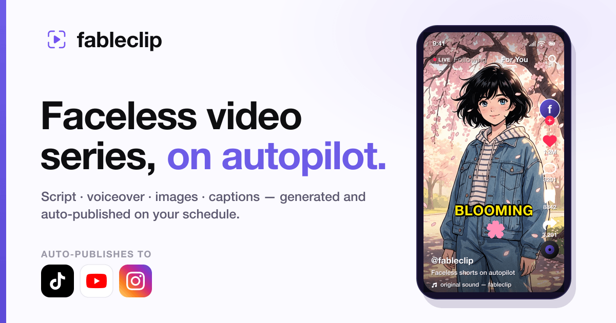 FableClip AI Faceless Video Generator - Product Image