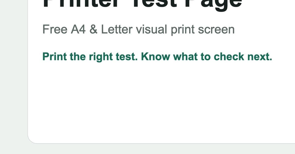 Printer Test Page - Product Image