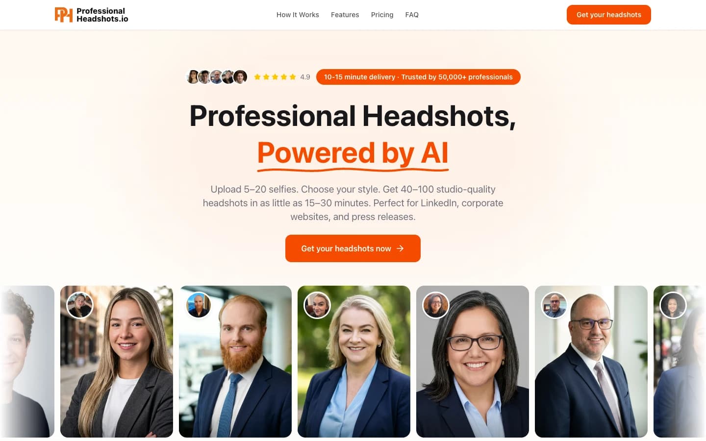 ProfessionalHeadshot.io — Selected Profile Images for Work - Product Image